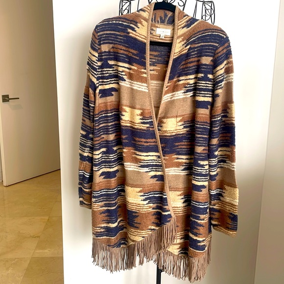 LUCKY BRAND FRINGED CARDIGAN - Picture 1 of 9